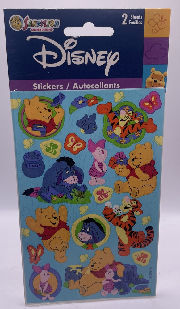 NEW Sandylion Winnie the POOH Spring Butterfly Scrapbook Stickers! 2 Sheets