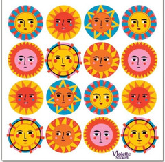 Violette Stickers Boho Summer Sun Faces Party Crafts Planner Supply Scrapbook