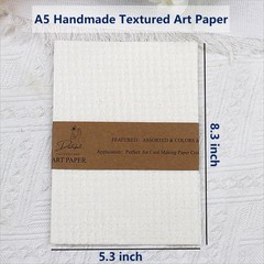 20 Sheets Scrapbook Paper A5 Size Textured Papers, White Mulberry Art Paper Craf