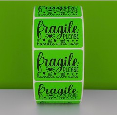 Fragile Stickers Handle With Care Labels Yellow Shipping Warning 2×1
