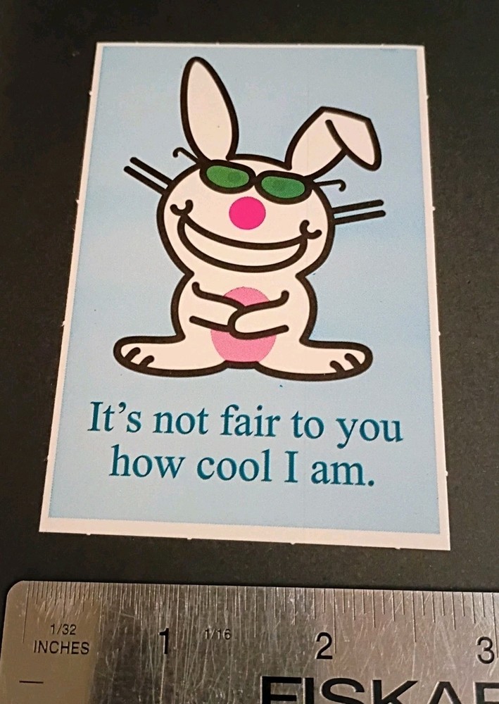 Happy Bunny Sticker Jim Benton Cute Funny Humor Vending Machine Sticker