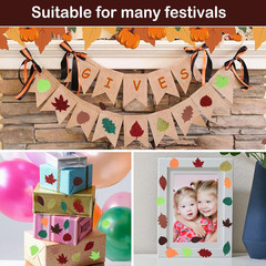 300 PCS Autumn Thanksgiving Fall Leaf Foam Sticker, Self Adhesive Foam Stickers,