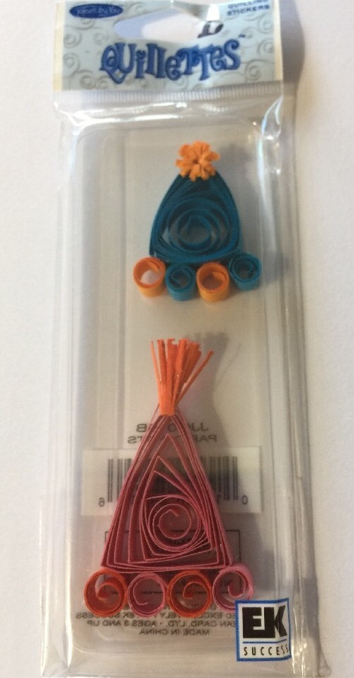 PARTY HATS Quillettes Quilling Stickers(2pc)Jolee’s•Birthday•Clown •Handmade•