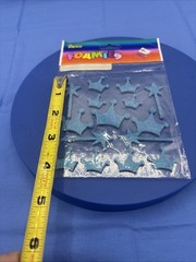 Vtg Darice Foamies Foam Stickers Blue Princess Crown Wand Queen Fairy Glitter