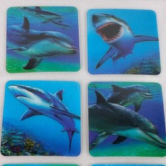 Recollections Sharks Dolphins Themed Lenticular Stickers Ocean Blue 6 pc 366863