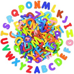1050 Pcs Letter Stickers,10 Colors Foam Letter Stickers, Self-Adhesive ABC Al…