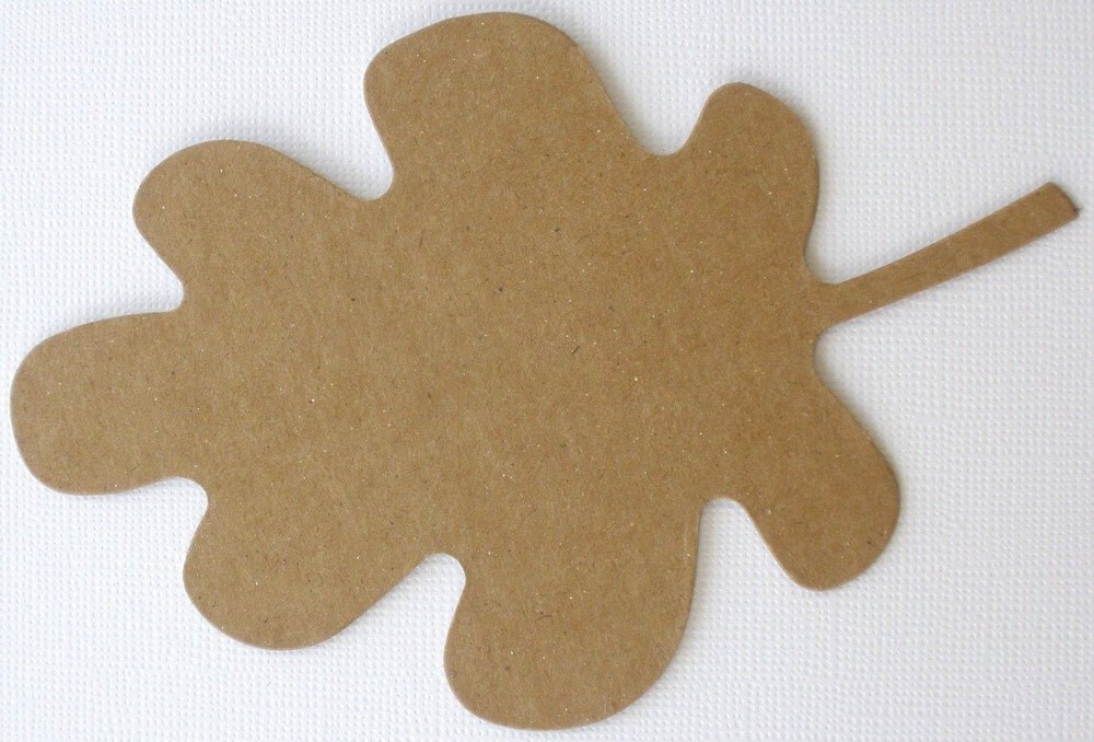 (4) LARGE LEAVES – Oak Leaf Bare Unfinished Chipboard Die cuts – 4 3/4″ inches