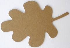 (4) LARGE LEAVES – Oak Leaf Bare Unfinished Chipboard Die cuts – 4 3/4″ inches