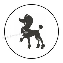30 POODLE DOG ENVELOPE SEALS LABELS STICKERS PARTY FAVORS 1.5″ ROUND