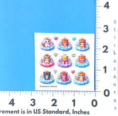 Angel Cats On A Cloud & Hearts Mini Sticker Sheet