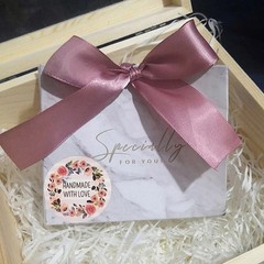 100-500pcs Flower Handmade with Love Stickers for Small Business Packaging Bakin