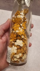 Prima Jar Got Flowers Gold Yellow Paper Flowers New Crafting Scrapbooking