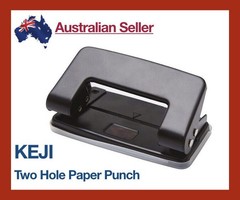 2 Hole Punch Medium 6mm 25 Sheets Puncher Paper Tray Black Plastic New Two