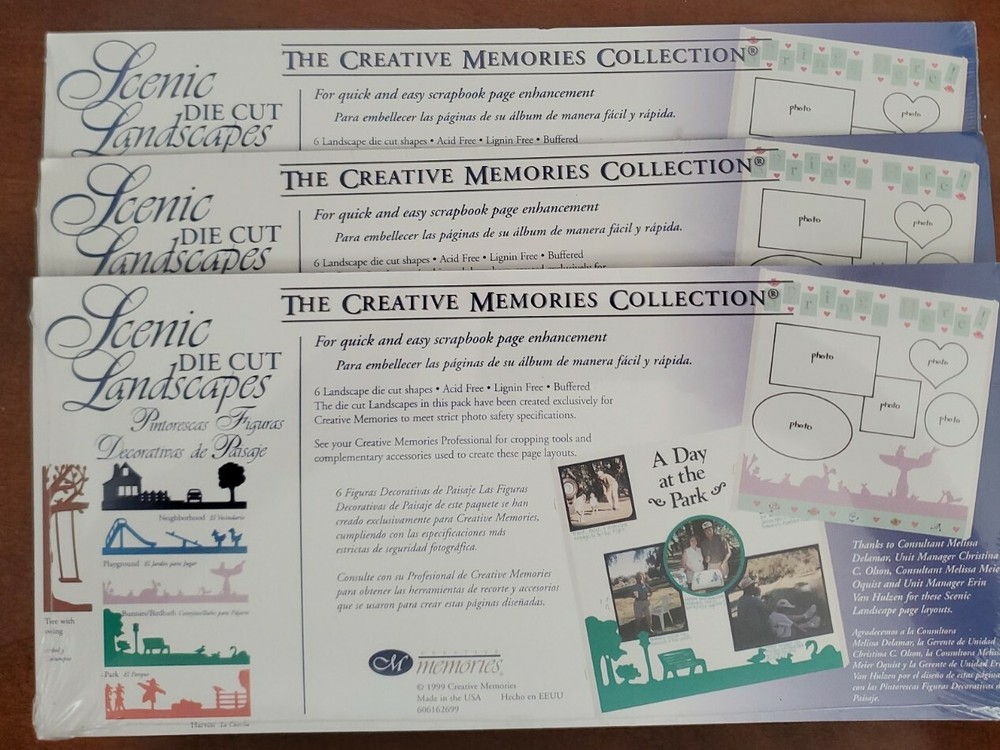 3 Creative Memories Collection Scenic Die Cut Landscapes, NIP