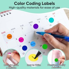 Colored Dot Stickers 3/4″ 10 Color Round Color Coding 4200 PCS Sticky Dots