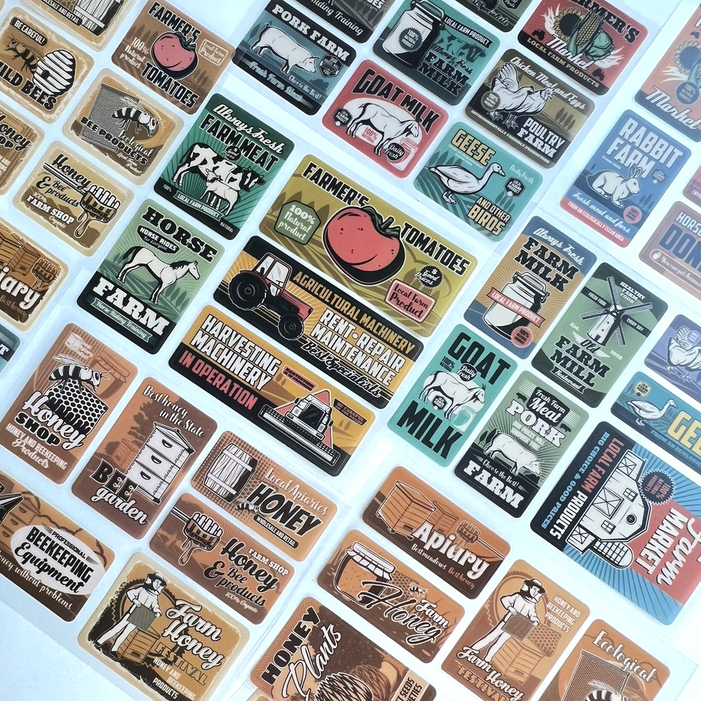 Farm Animal Bees Stickers 16 Sheets Junk Journal Collage Scrapbooking Cards