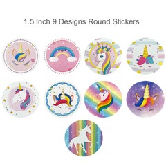 Wrapables 1.5 inch Unicorn Stickers Roll (500pcs) for Cards, Bags, Boxes