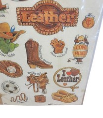 Vtg «Celebrity» Scratch And Sniff Mark 1 Stickers Sheet Cowboy Western Leather