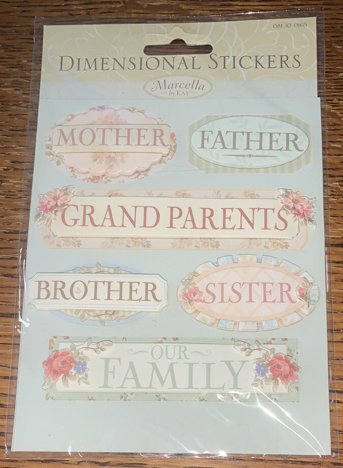 Marcella K Vintage Our Family Title Mother Father Grandparents Brother Sister 3D