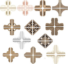 96pcs Book Corners 12 Styles Iron Corner Protectors 4 Colors Triangle Vintage…