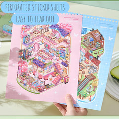 6 Sets Large 3D Sticker Scene Book with 800+ Stickers & 6 Big Dream House Scenes