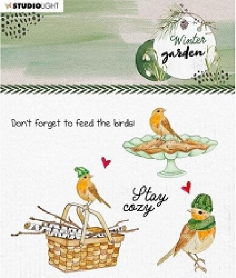 STUDIO LIGHT – ACRYLIC STAMPS – WINTER GARDEN STAY COZY