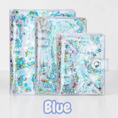 A6 Sticker Book Binder 6 Ring Reusable Pages 20 Sheets Glitter Sequin Japan NEW