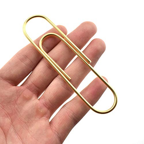 HAHIYO Paperclips 4 inch (100mm) Extra Large Paper Clips Gold 4 inch Giant
