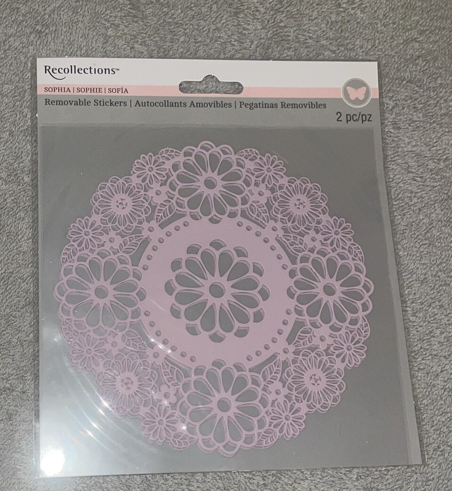 Recollections Sophia Collection LAVENDER 6″ Doilies Removable Stickers – 2 pcs