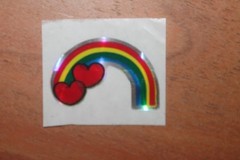 Vintage Prism Sticker mods BJ Vending machine Rainbows hearts Wings lot of 4