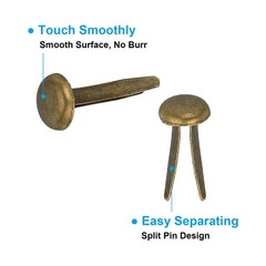200 PCS Paper Brass Fasteners Split Pins Pastel Mini, Bronze, 4.5 x 8 mm
