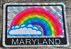 Vintage MARYLAND RAINBOW CLOUD Prism Vending Machine Sticker 1980s Decal