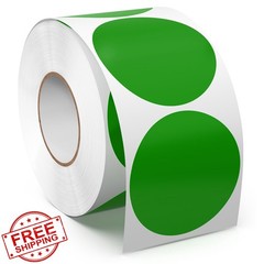 Meitaat Green Circle Stickers Roll 500 PCS Writable