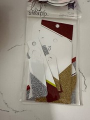 Heidi Swapp Glitter Gift Tags ~ Red/Silver/Gold 17 All Different Shapes/Sizes