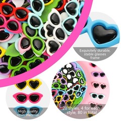 BENOSPACE 40Pcs Resin Mini Sunglasses Bead Colorful Flat Back Small, colorful