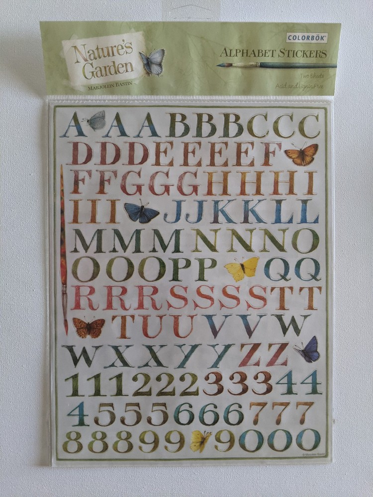 Nature’s Garden M Bastin Acid & Lignin Free  Alphabet Letters & Numbers Stickers