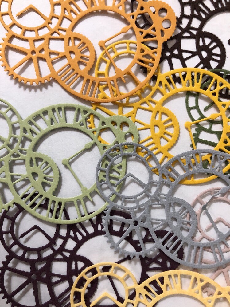 CLOCK GEARS Die-Cuts(6pc)Steampunk •Cogs•Sprocket•Earthtone•Machine •Antique