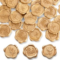 30Pcs Gold Wax Seal Stickers Envelope Seal Sticker -Adhesive Wax Stamp Sticke…