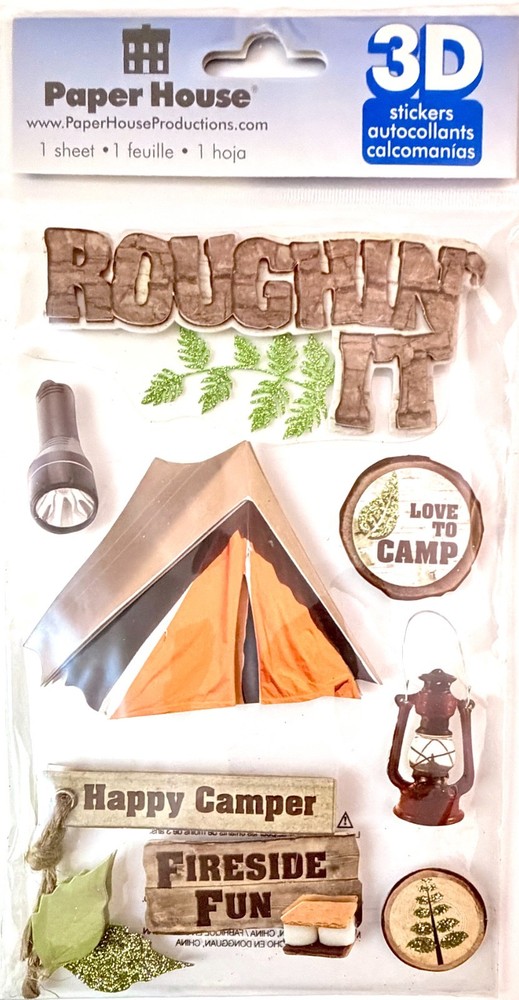 Camping Stickers Scrapbooking Gems Card Journal Paper House Travel