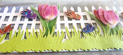 The Paper Studio Picket Fence Butterflies Tulips 3D Border Stickers 12″ 2013