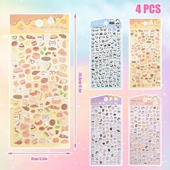 500+ Mini Puffy Stickers 4 Sheets Kawaii