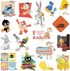 LOONEY TUNES VARIETY DIE CUT VINYL 50 CT STICKER PACK