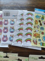 HUGE LOT of Stickers, Iron On, transfers Craft Lot w/12″x9″ Zippered storage bag