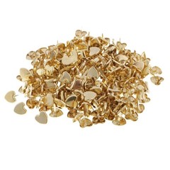 200 PCS Heart Shaped Metal Iron Brads Paper Fasteners Craft Embellishments