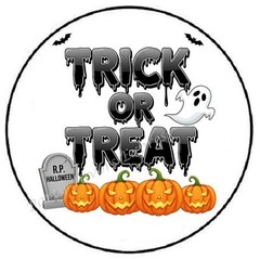 TRICK OR TREAT PUMPKINS HALLOWEEN ENVELOPE SEALS LABELS STICKERS PARTY FAVORS