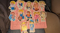 Vintage Stickers Lot Blue Box Flower Kids 80s Cabbage Patch Kid Knockoff? Lot 12