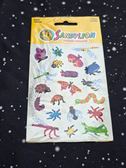 Sandylion Stickers Fuzzy Flocked bugs Insects 1 Sheet New Sealed HTF VTG PFR111