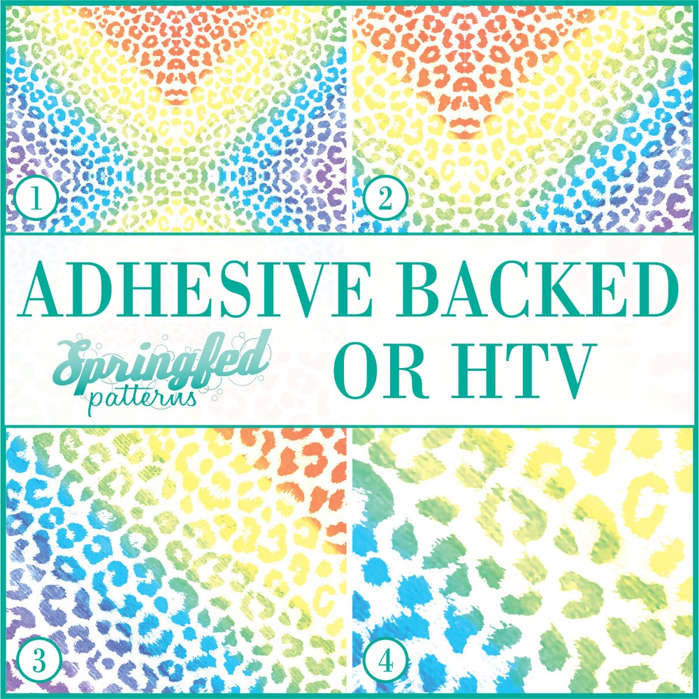 RAINBOW LEOPARD PRINT Spots Pattern #3 Adhesive Vinyl or HTV Heat Transfer