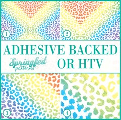 RAINBOW LEOPARD PRINT Spots Pattern #3 Adhesive Vinyl or HTV Heat Transfer
