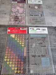Scrapbook Stickers LOT Hearts Love RAZZLE DAZZLE Sticko Retired NEW #38